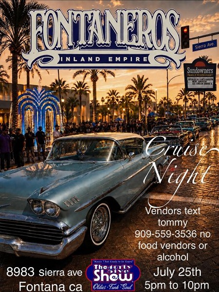 Fontaneros IE Cruise Night flyer July 2026